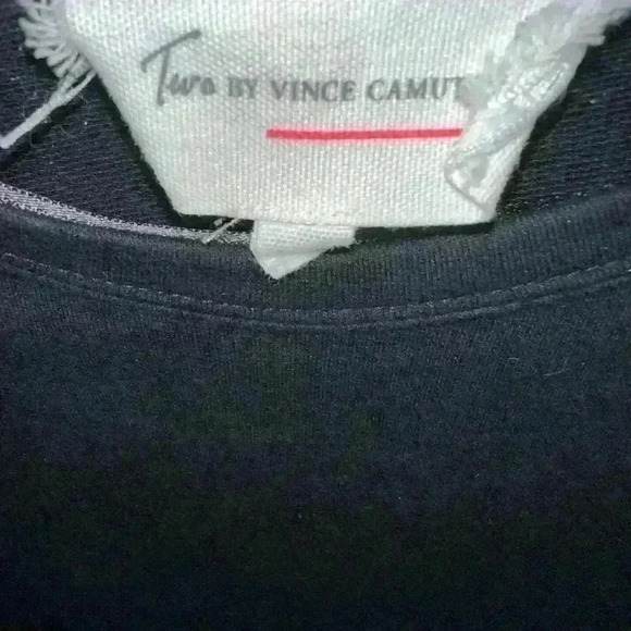 VINCE Camuto Black Sweatshirt With Sheer Long Sleeves Large - Picture 3 of 3